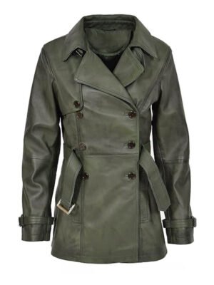 Women's Olive Green Fitted Coat