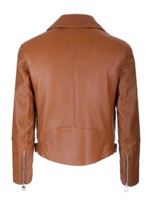 Men's Brown Biker Zipper Jacket