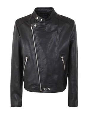 Men's Black Biker Zipper Jacket