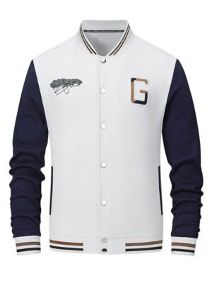 Baseball White Vintage Varsity Jacket