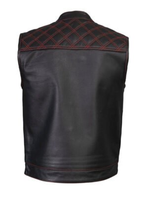 Men's Black Biker Club Vest