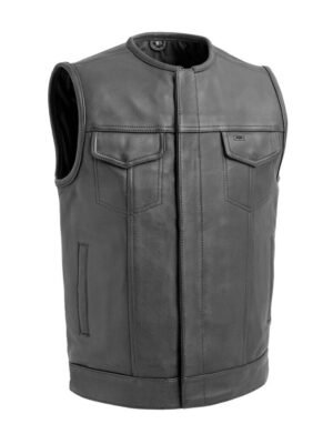 Black Motorcycle Vest For Men's