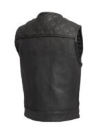 Men's Black Quilted Biker Vest