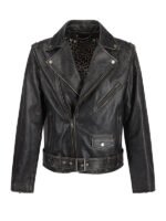 Men's Distressed Leather Biker Jacket