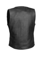 Side Lace Black Leather Vest