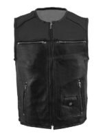 Black Zipper Biker Cowboys Vest