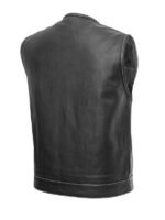 Black Leather Bandit Club Vest