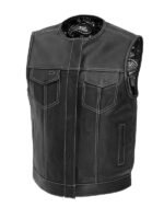 Black Leather Bandit Club Vest