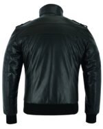 Men's Black Bomber Leather Jacket