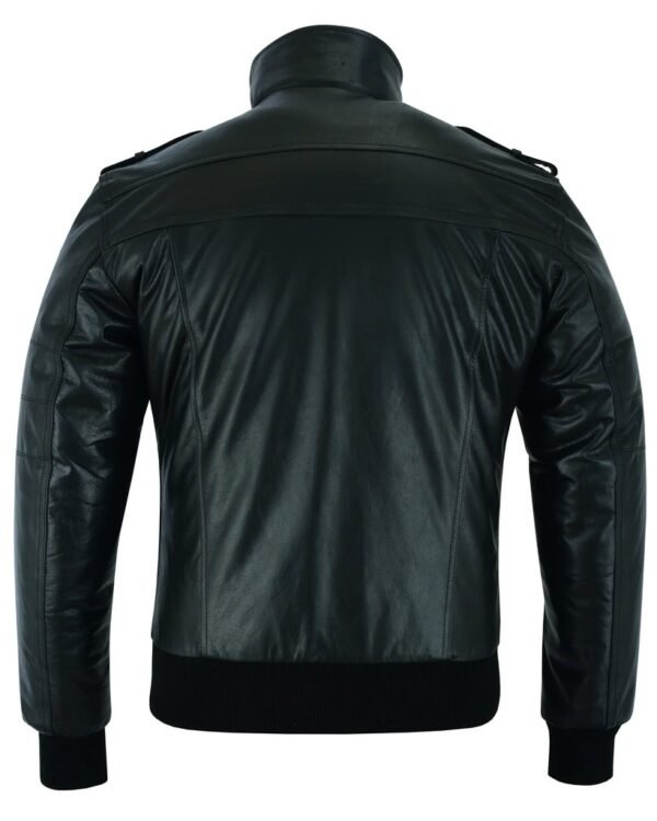 Men's Black Bomber Leather Jacket