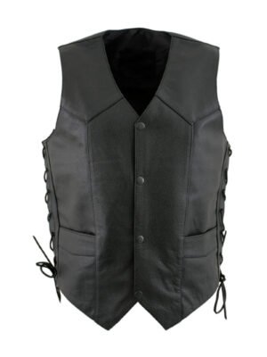 Side Lace Buster Leather Vest