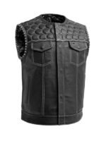 Black Quilted Motorcycle Vest
