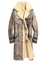 Men's Shearing Brown Leather Coat