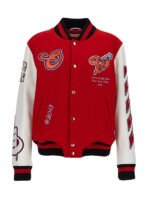 Red OFF White Bomber Jacket