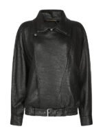 Women's Black Bomber Biker Jacket