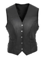 Women's V-Neck Braided Biker Vest