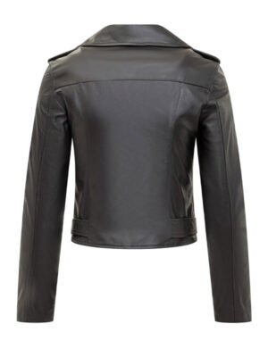 Women's Cropped Biker Leather Jacket