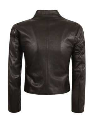 Cropped Black Leather Jacket