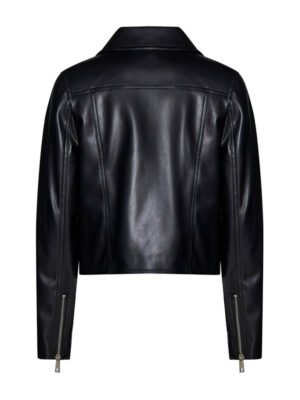 Women's Cropped Black Leather Jacket