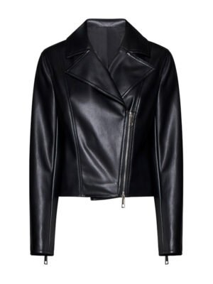 Women's Cropped Black Leather Jacket