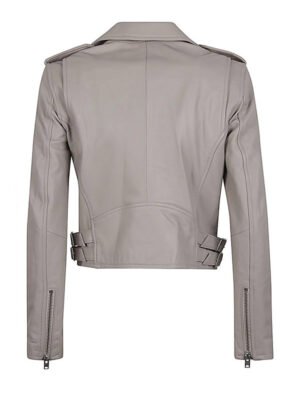 Ashville Biker Grey Leather Jacket