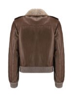 Brown Shearling Collar Jacket