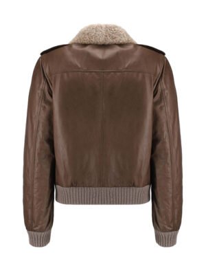 Brown Shearling Collar Jacket