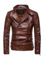 Men's Classic Asymmetrical Motorcycle Leather Jacket