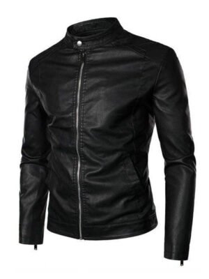 Men's Stand Collar Biker Jacket