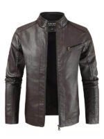 Men's Stand Collar Biker Jacket