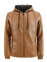 Men's Hooded Motorcycle Leather Jacket