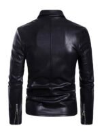 Men's Lapel Collar Motorcycle Leather Jacket