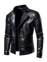 Men's Lapel Style Slim Fit Biker Jacket