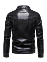 Men's Shirt Style Black Leather Jacket