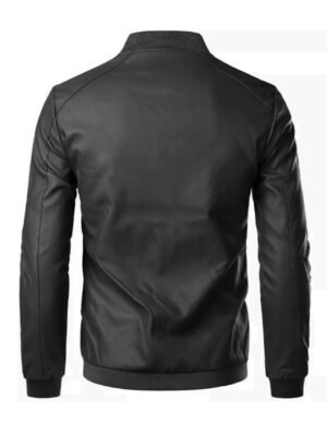 Men's Black Bomber Biker Leather Jacket
