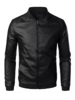 Men's Black Bomber Biker Leather Jacket