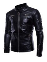 Men's Stand Collar Biker Jacket