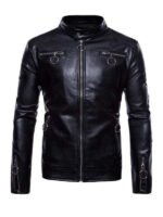 Men's Stand Collar Biker Jacket
