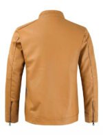 Men's Tan Bike Racer Leather Jacket