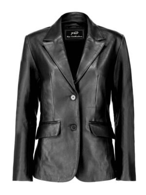 Women's Black Classic Leather Blazer