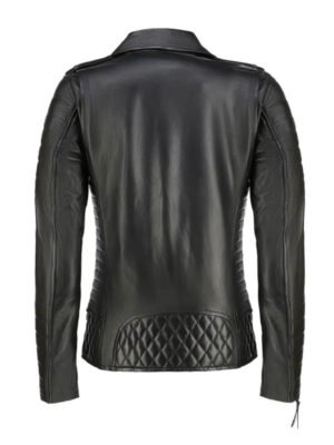 Women's Quilted Biker Black Jacket