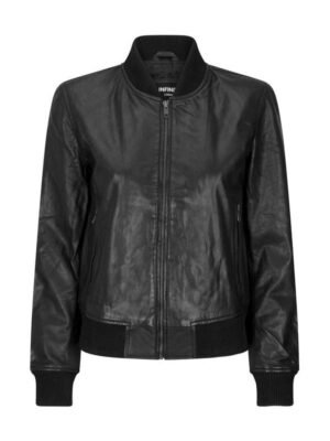 Women's Classic Bomber Leather Jacket